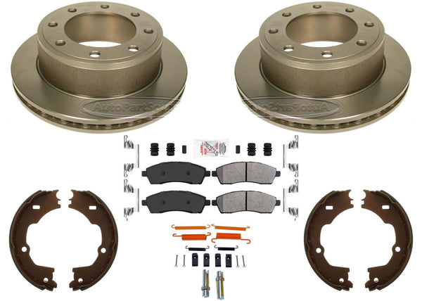 High Carbon Rear Disc Brake Rotors Off Road Severe Duty Pads for Ford F250 00-04