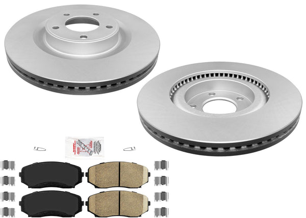 Front GEO Coated Disc Brake Rotors Pads for Ford Edge 07-09 Front Wheel Drive