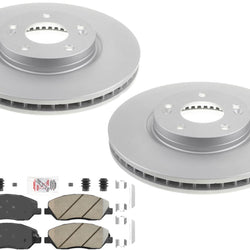 Front Performance Coated Disc Brake Rotors Pads for Hyundai Santa Fe 2007-2009