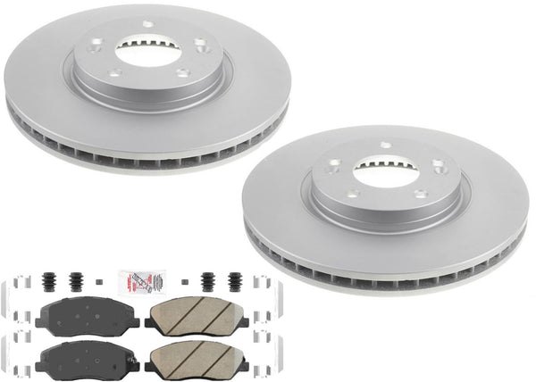 Front Performance Coated Disc Brake Rotors Pads for Hyundai Santa Fe 2007-2009