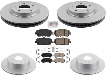 AmeriBRAKES Rotores y pastillas de freno de disco revestidos GEO para Nissan Rogue 2021-2023