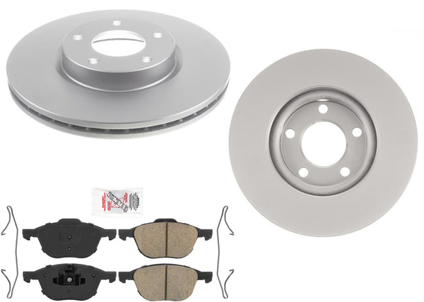 Frt AmeriPro GEO Coated Disc Brake Rotors Brake Pads Hardware for Mazda 5 06-17