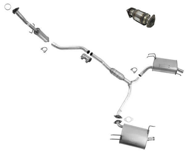 Rear Converter Resonator & Mufflers For 2008-2012 Honda Accord 3.5L Coupe