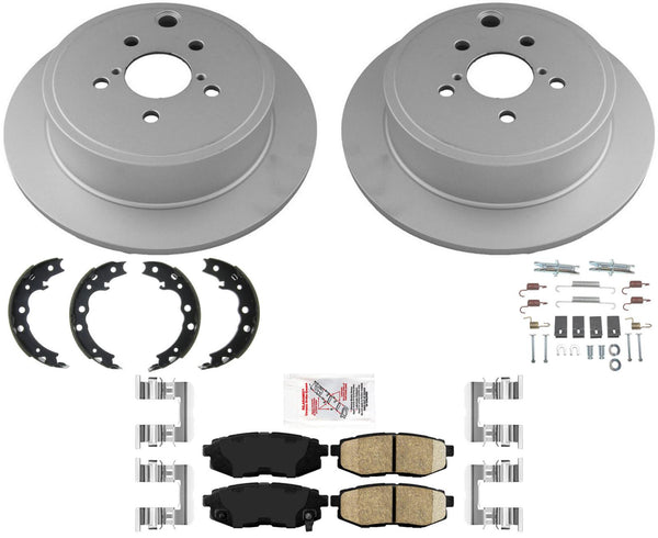 Rear Performance Coated Disc Brake Rotors Pads for Subaru Outback 2010-2014