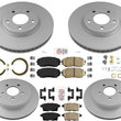 Ft & Rr GEO Coated Disc Brake Rotors Pads For Ford Edge Front Wheel Drive 07-09