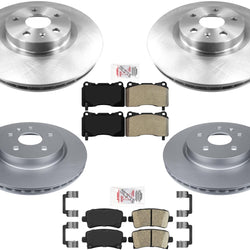 5 LUG Front & Rear Brake Rotors Brake Pads Hardware For Cadillac XTS 2013-2019