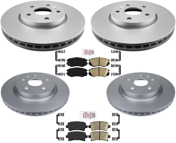 Coated Front Rotors 321MM & Rear Rotors 315MM Pads For Chevrolet Malibu 2013-16