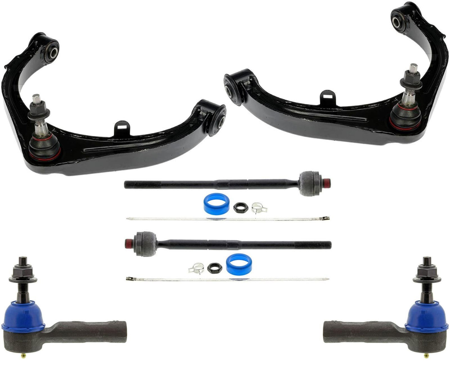 Front Upper Arms & Tie Rods For RAM 1500 2019 2022 2024 W/O Sport Suspension