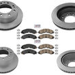 Frt & Rr Coated Brake Rotors Pads for Fleet Duty GM Silverado 2500HD 2020-2024