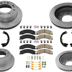 Frt & Rr Coated Brake Rotors Pads for Fleet Duty GM Silverado 2500HD 2011-2018