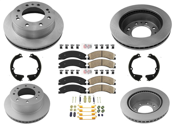 Frt & Rr Coated Brake Rotors Pads for Fleet Duty GM Silverado 2500HD 2011-2018