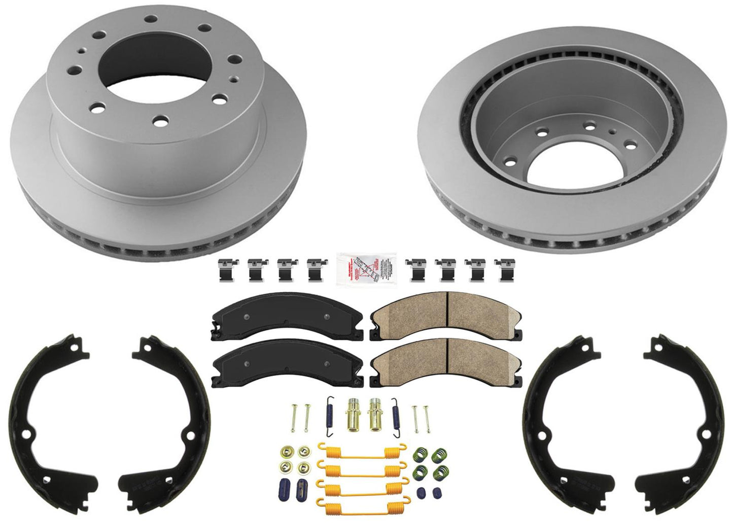 REAR Coated Brake Rotors & Pads for Fleet Duty 2011-2018 GM Silverado 2500HD