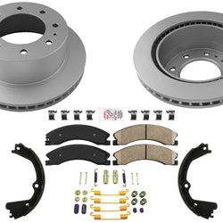 REAR Coated Brake Rotors & Pads for Fleet Duty 2011-2018 GM Silverado 2500HD