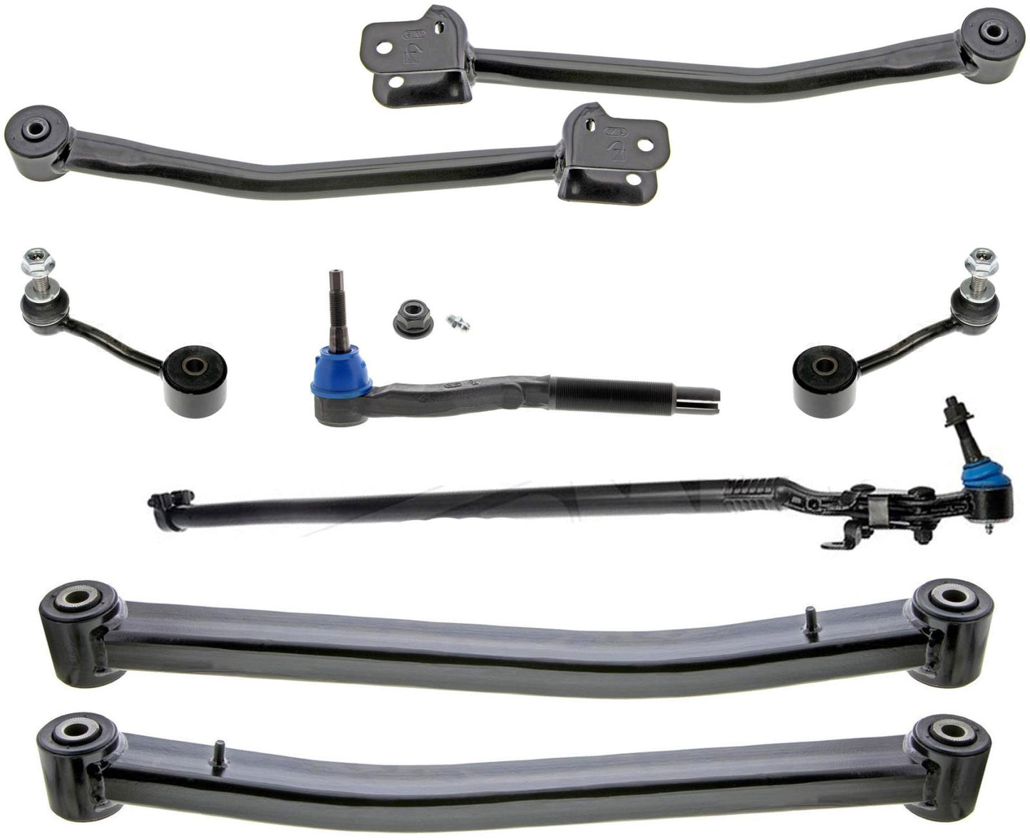 Front Upper & Lower Control Arms Tie Rods & Links For Jeep Wrangler 2018-2021