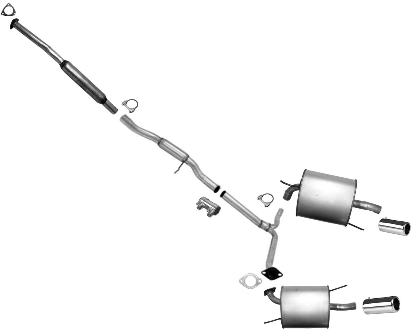 Tubo de extensión del sistema de escape, silenciador doble con junta para Acura TL 3.2L 2004-08