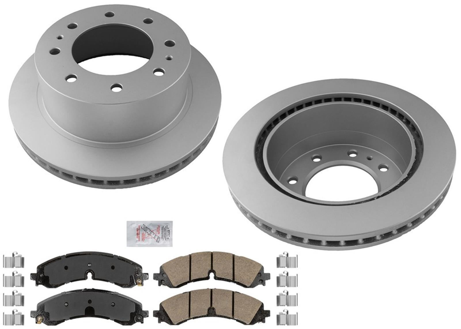REAR Coated Brake Rotors Pads For 2020-2024 Sierra 3500HD W/ Single Rear Wheel