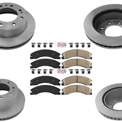 Pastillas de rotores de freno recubiertas para GM Silverado 2500HD 11-19 con ruedas traseras individuales