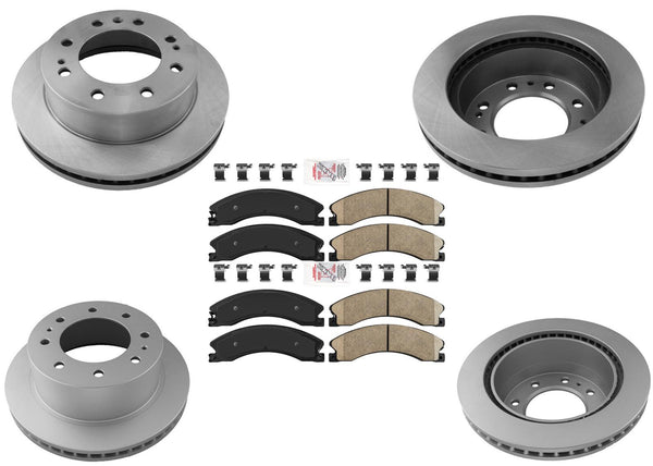 Pastillas de rotores de freno recubiertas para GM Silverado 2500HD 11-19 con ruedas traseras individuales