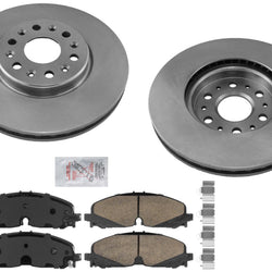 Front Coated Disc Brake Rotors & Ceramic Pads For Chevrolet Traverse 2020