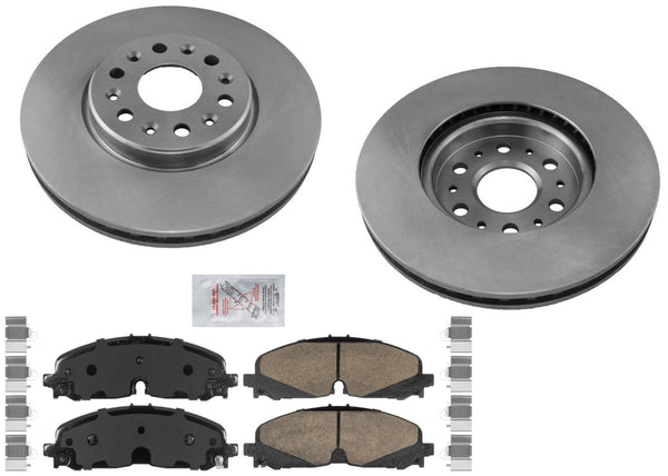 Front Coated Disc Brake Rotors & Ceramic Pads For Chevrolet Traverse 2020