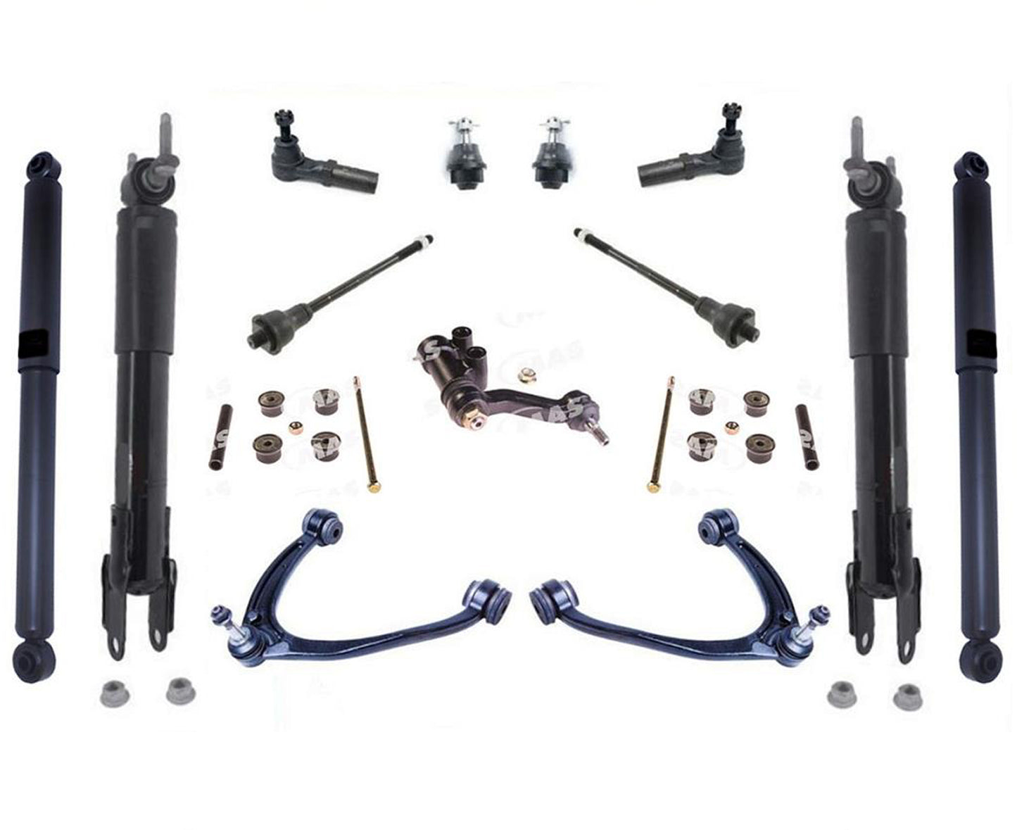 Front & Rear Shocks Upper Control Arms Tie Rods For Silverado 3500HD 2011-2019