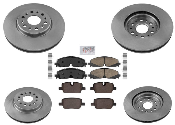 Front & Rear Coated Brake Rotors & Ceramic Pads For Chevrolet Blazer 2021-2022