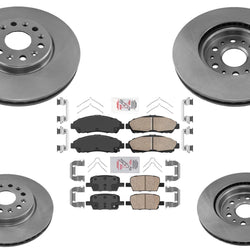 Pastillas de freno de cerámica con rotores recubiertos F& R para Chevrolet Traverse 2018-2021