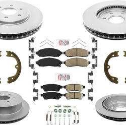 Performance GEO Coated Rotors Brake Pads for Nissan Frontier 2016-2023