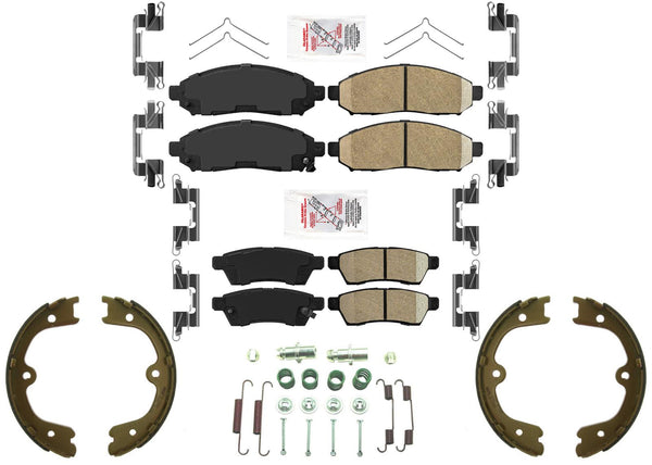 AmeriPro Premium Ceramic Brake Pads Parking Shoes for Frontier 05-15, all models