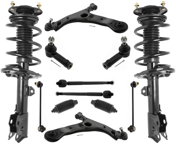 Front Complete Struts Control Arms Tie Rods & Links For Toyota Corolla 2014-19