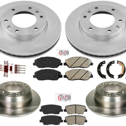 Front & Rear Brake Rotors Brake Pads Brake Shoes Parking For 2007-14 Kia Sedona