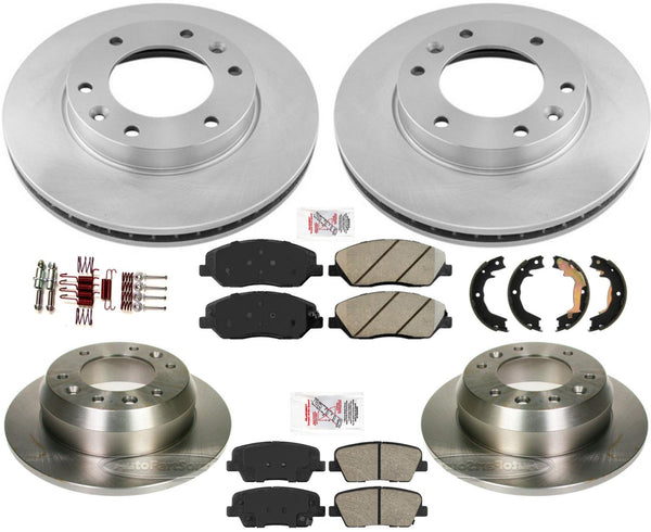 Front & Rear Brake Rotors Brake Pads Brake Shoes Parking For 2007-14 Kia Sedona