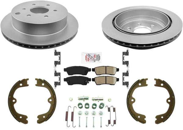 Rear Performance GEO Coated Rotors Brake Pads for Frontier 05-23, all models