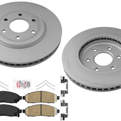 Performance GEO Coated Rotors Brake Pads for Frontier 05-15 2.5 Rear Wheel Drive