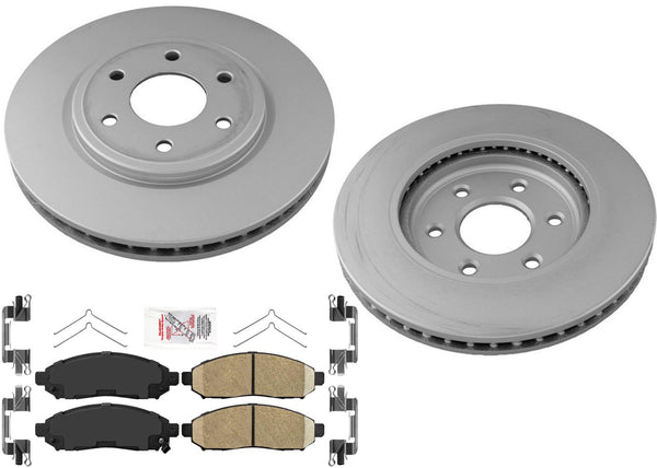 Performance GEO Coated Rotors Brake Pads for Frontier 05-15 2.5 Rear Wheel Drive