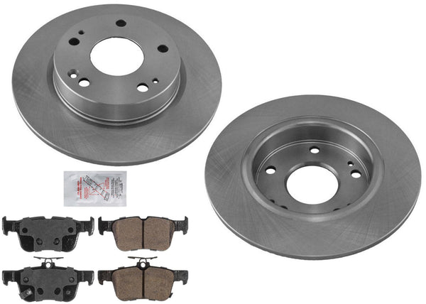 Ceramic Rear Pads & Coated Disc Brake Rotors FOR Honda Civic 2016-2023