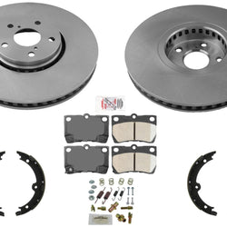Rear GEO Coated Disc Brake Rotors Ceramic Pads Hardware for Lexus GS350 07-11 5p