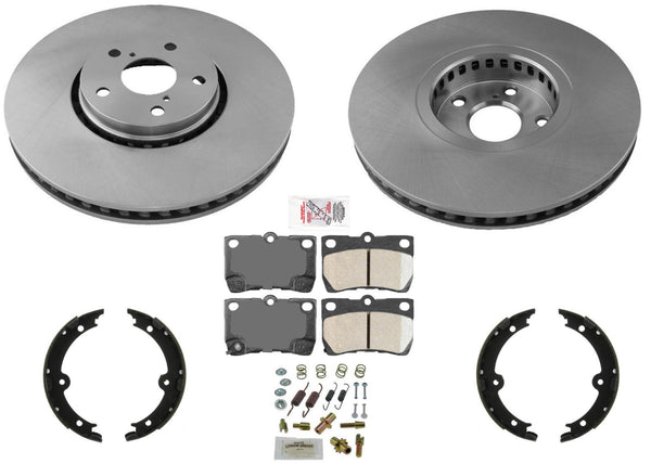 Rear GEO Coated Disc Brake Rotors Ceramic Pads Hardware for Lexus GS350 07-11 5p