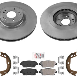 Rr Rotores de freno de disco Pastillas de freno Hardware Zapatos de estacionamiento para KIA K900 15-17 3.8L V6