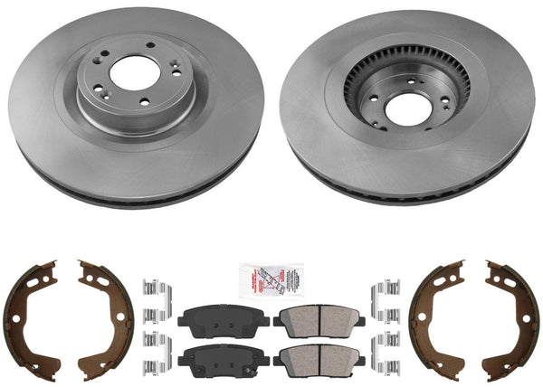 Rr Rotores de freno de disco Pastillas de freno Hardware Zapatos de estacionamiento para KIA K900 15-17 3.8L V6