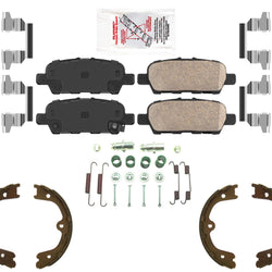 AmeriPro Ceramic Disc Brake Pads Parking Shoes Hardware For Infiniti FX35 03-08
