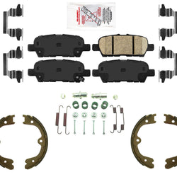 AmeriPro Ceramic Disc Brake Pads Parking Shoes Hardware For Infiniti FX37 2013