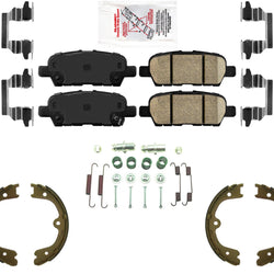 AmeriPRO Ceramic Disc Brake Pads Parking Shoes Hardware For Infiniti JX35 2013