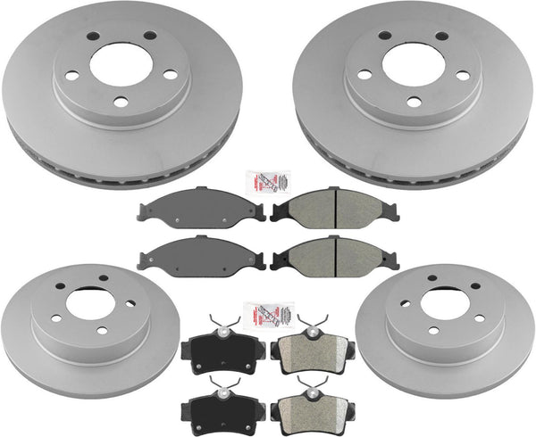 Performance GEO Coated Disc Brake Rotors & Pads For Ford Mustang 1999-2004 GT