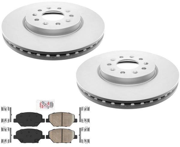 Front GEO Coated Disc Brake Rotors Pads For GMC Terrain 2018-22 321MM J17 Code