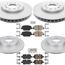 Pastillas de rotores de freno de disco recubiertas delanteras y traseras para GMC Terrain 2022 con código J17 de 321 mm