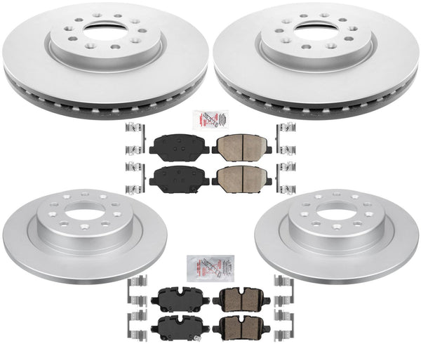 Pastillas de rotores de freno de disco recubiertas delanteras y traseras para GMC Terrain 2022 con código J17 de 321 mm