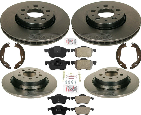 Front 286mm Rear 288mm Brake Rotors & Brake Pads For Volvo XC70 2003-2007