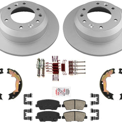 Rear GEO Coated Disc Brake Rotors Brake Pads Parking for 2007-2014 KIA Sedona