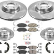 Hardware de pastillas de freno de rotores delanteros y traseros para Hyundai Genesis 3.8L 4 puertas 2010-11